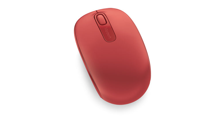 Microsoft Wireless Mobile Mouse 1850, 2.4GHz, 3 Buttons, Vertical Scrolling, Flame Red - U7Z-00031
