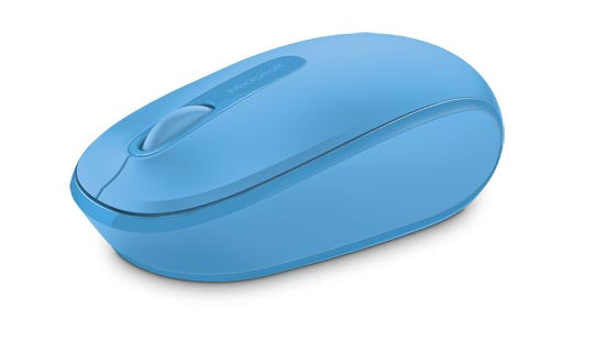 Microsoft Wireless Mobile Mouse 1850, 2.4GHz, 3 Buttons, Vertical Scrolling, Cyan Blue - U7Z-00055