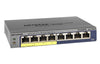Netgear ProSafe Plus 8-Port Gigabit Ethernet Unmanaged PoE Switch, 4 RJ-45 + 4 PoE Ports, Desktop/Wall Mountable  - GS108PE-300NAS