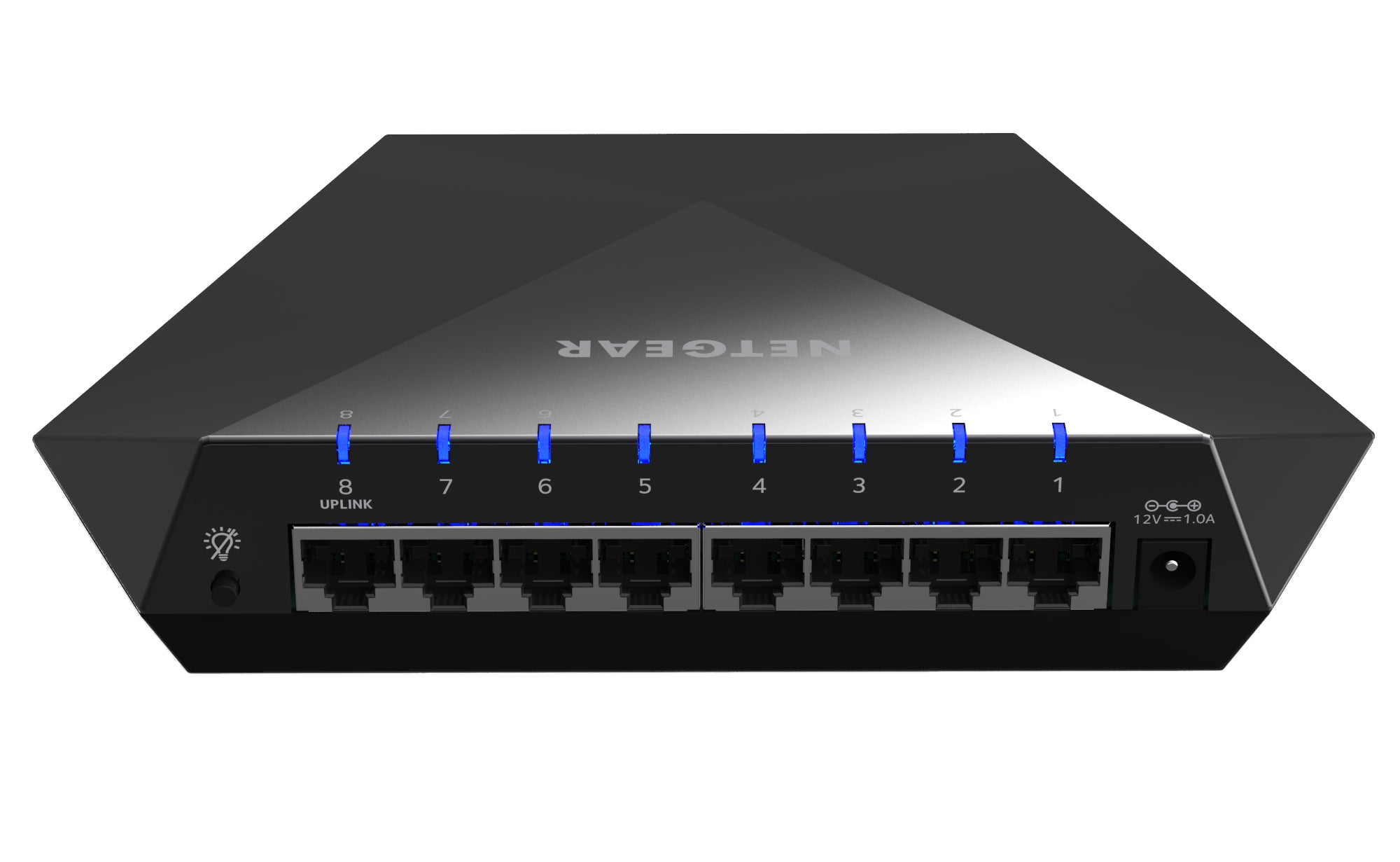Netgear Nighthawk S8000 8-Port Gaming & Streaming Switch, 8 x Gigabit Ports, Manageable, Desktop Standable - GS808E-100NAS