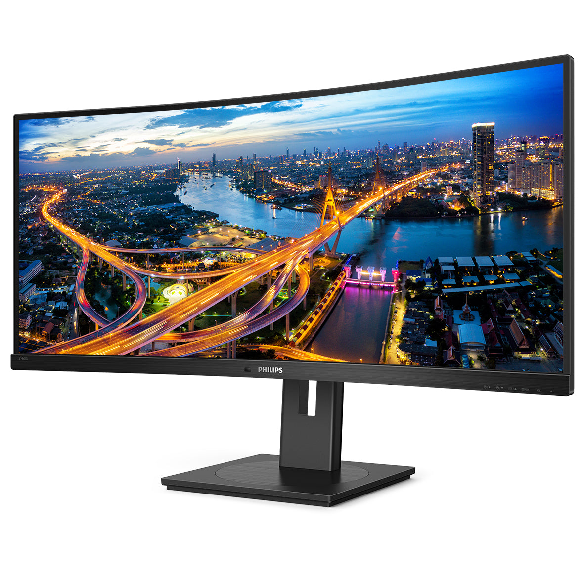 Philips 346B1C 34" WQHD Curved WLED Monitor, 21:9, 4MS, 80M:1-Contrast - 346B1C