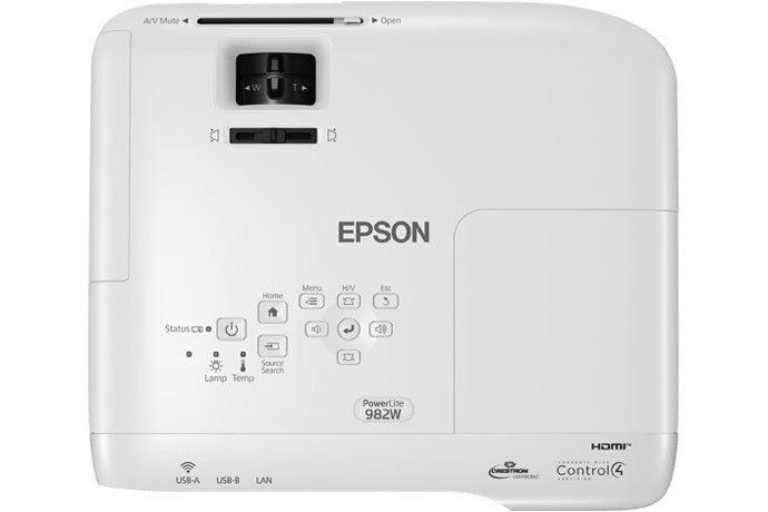 Epson PowerLite 982W 3LCD WXGA Classroom Projector with Dual HDMI, 4200 Lumens, 16000:1-Contrast - V11H987020 (Certified Refurbished)