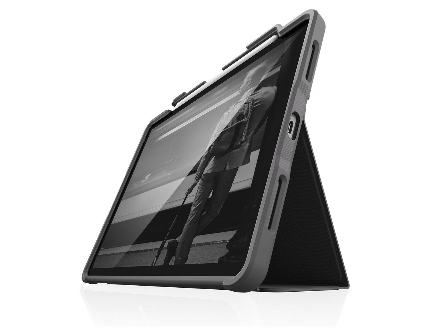 STM Goods Studio Multi-fit Case for Apple iPad (7th Gen), Air 3, Pro 10.5″ Tablets, Black Smoke - stm-222-161JU-01
