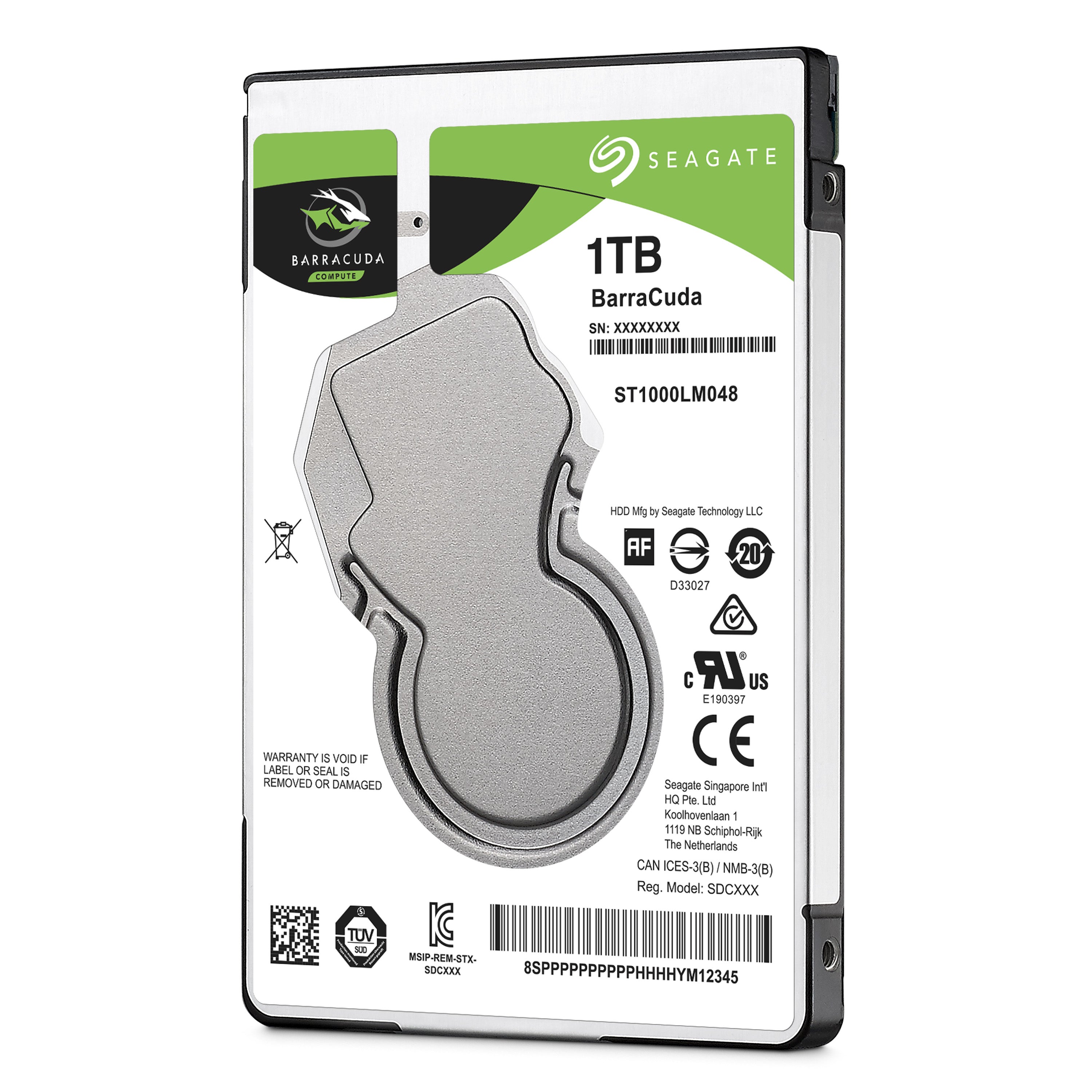 Seagate BarraCuda Hard Drive, 1 TB, 5400 rpm SATA, 2.5" Internal HDD -  ST1000LM048