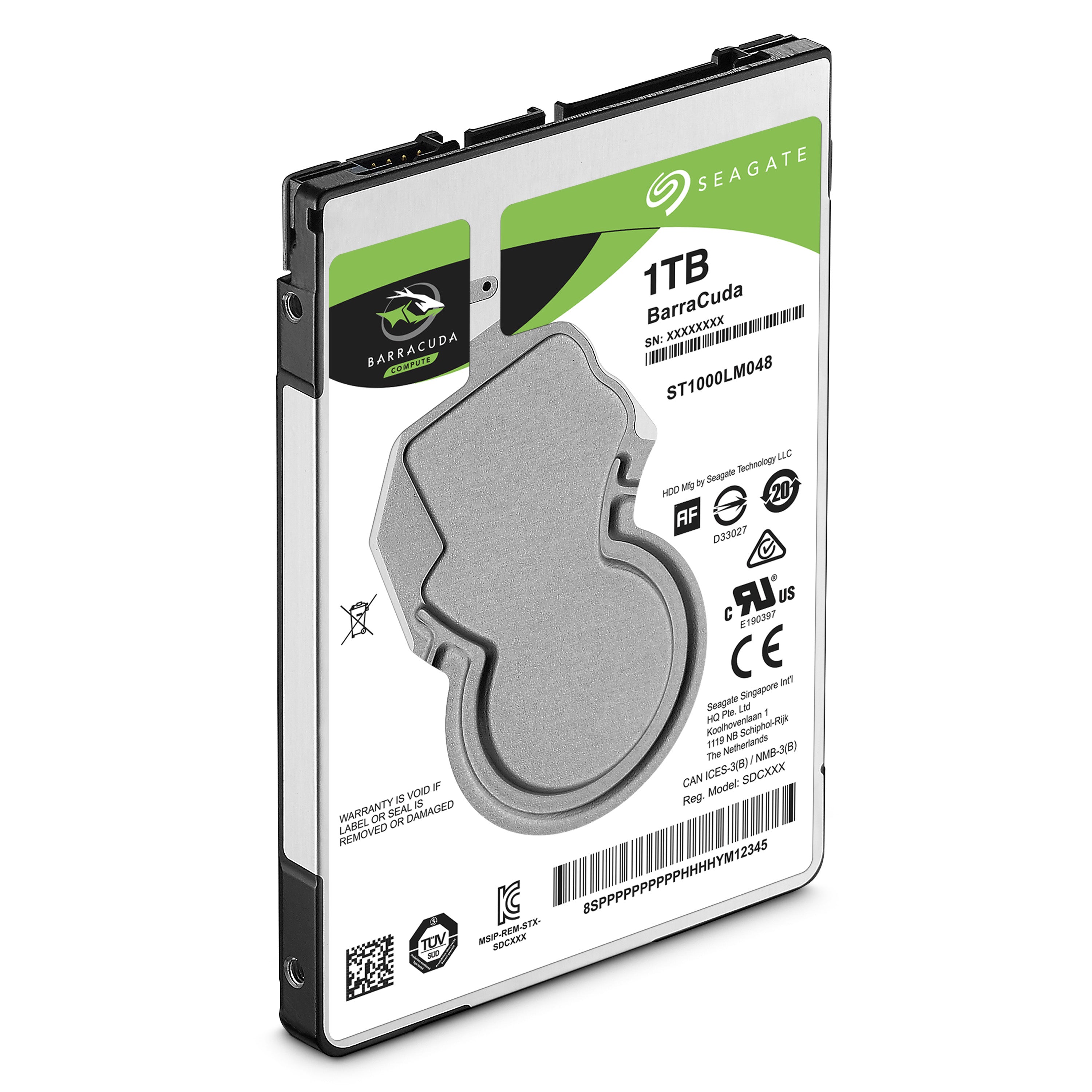 Seagate BarraCuda Hard Drive, 1 TB, 5400 rpm SATA, 2.5" Internal HDD -  ST1000LM048