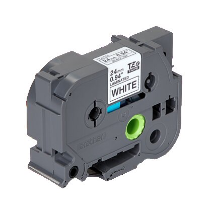 Brother TZe 1" (0.94") Laminated Tape Cartridge, Black on White Tape for P-Touch Labelers, Rectangle - TZE-251
