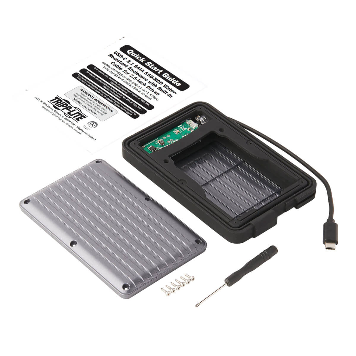 Tripp Lite USB-C to SATA SSD/HDD Enclosure Adapter, USB 3.1, Gen 1 (5 Gbps) - U457-025-G1-WPG