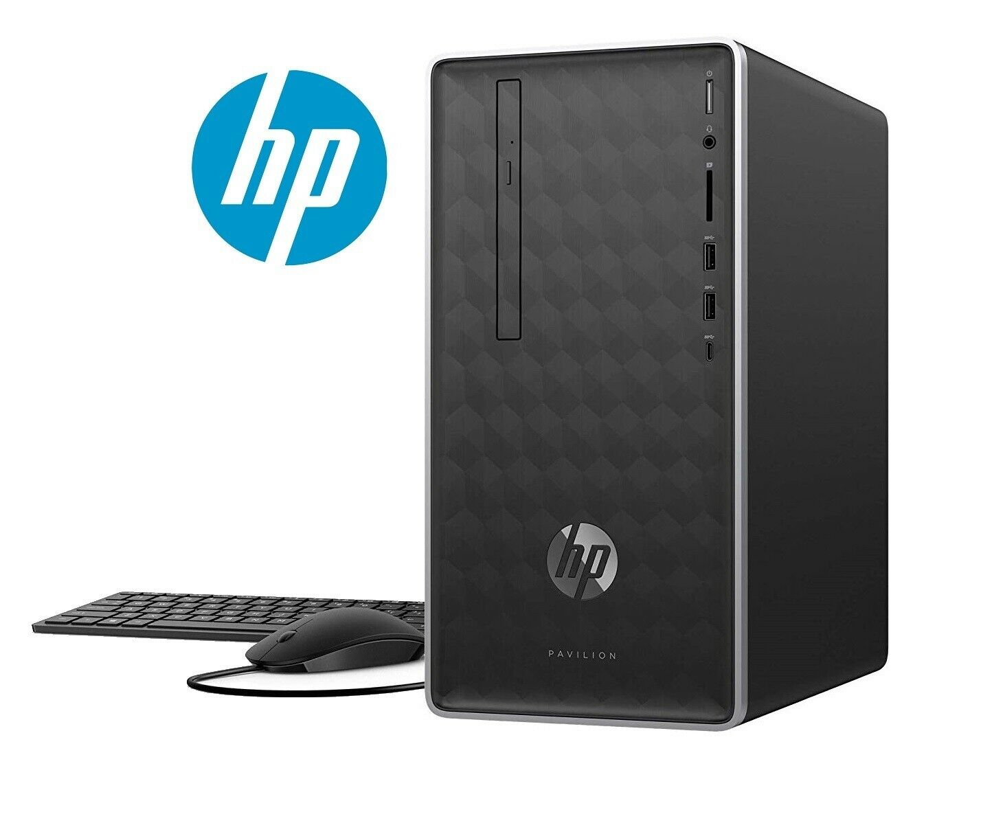 HP Pavilion 590-p0055qe  Desktop PC MT Intel Core i7-8700, 3.20GHz, 12GB RAM, 1TB HDD SATA + 16GB SSD, Windows 10 Home- X6C04AA#ABA
