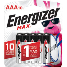 Energizer Max Alkaline AAA Batteries (10-Pack), 1.5 V - E92CP-10