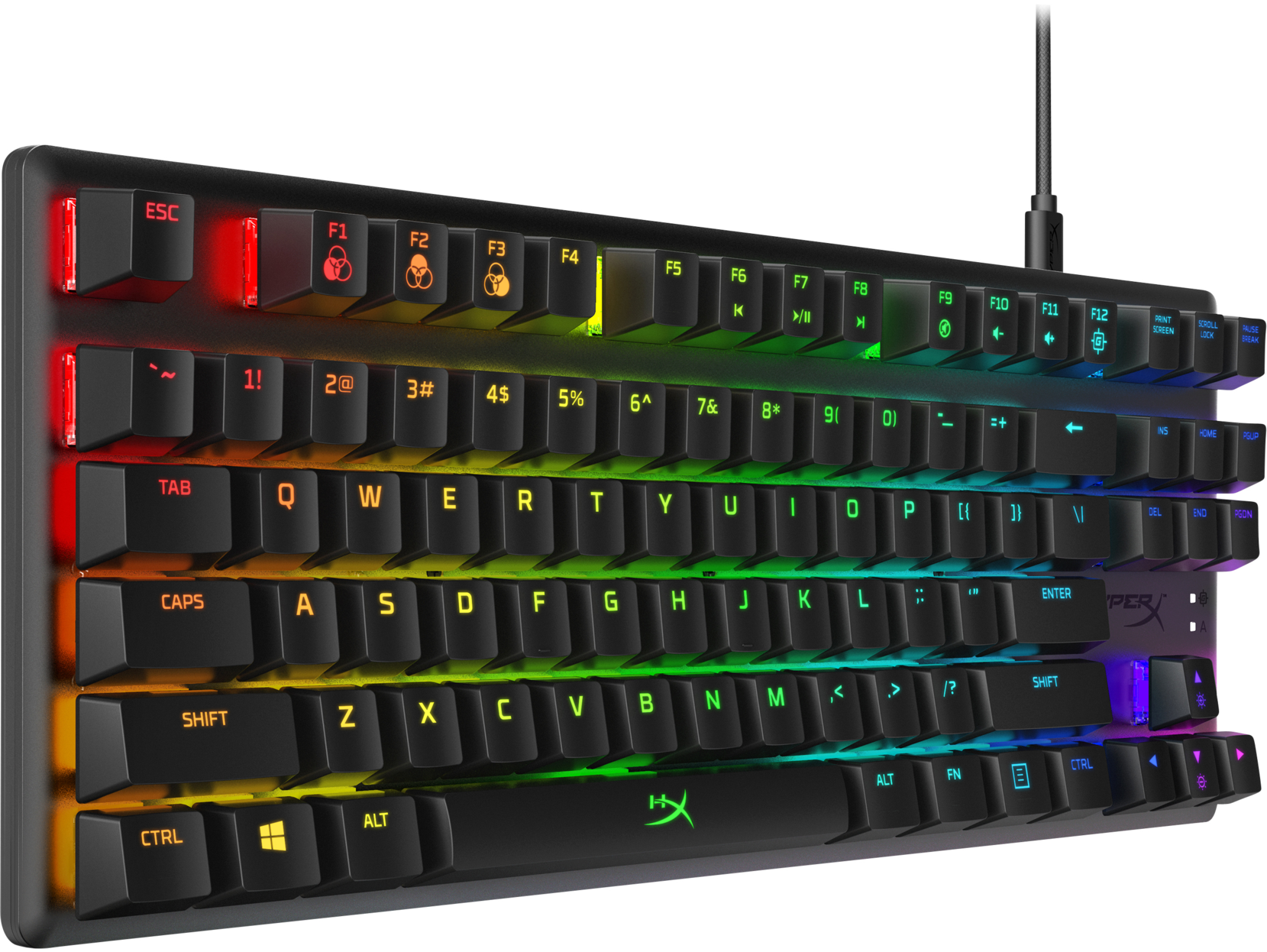 HP HyperX Alloy Origins Core RGB Mechanical Gaming Keyboard (HX Aqua), Wired, USB-C Cable, Black - 4P5P1AA#ABA