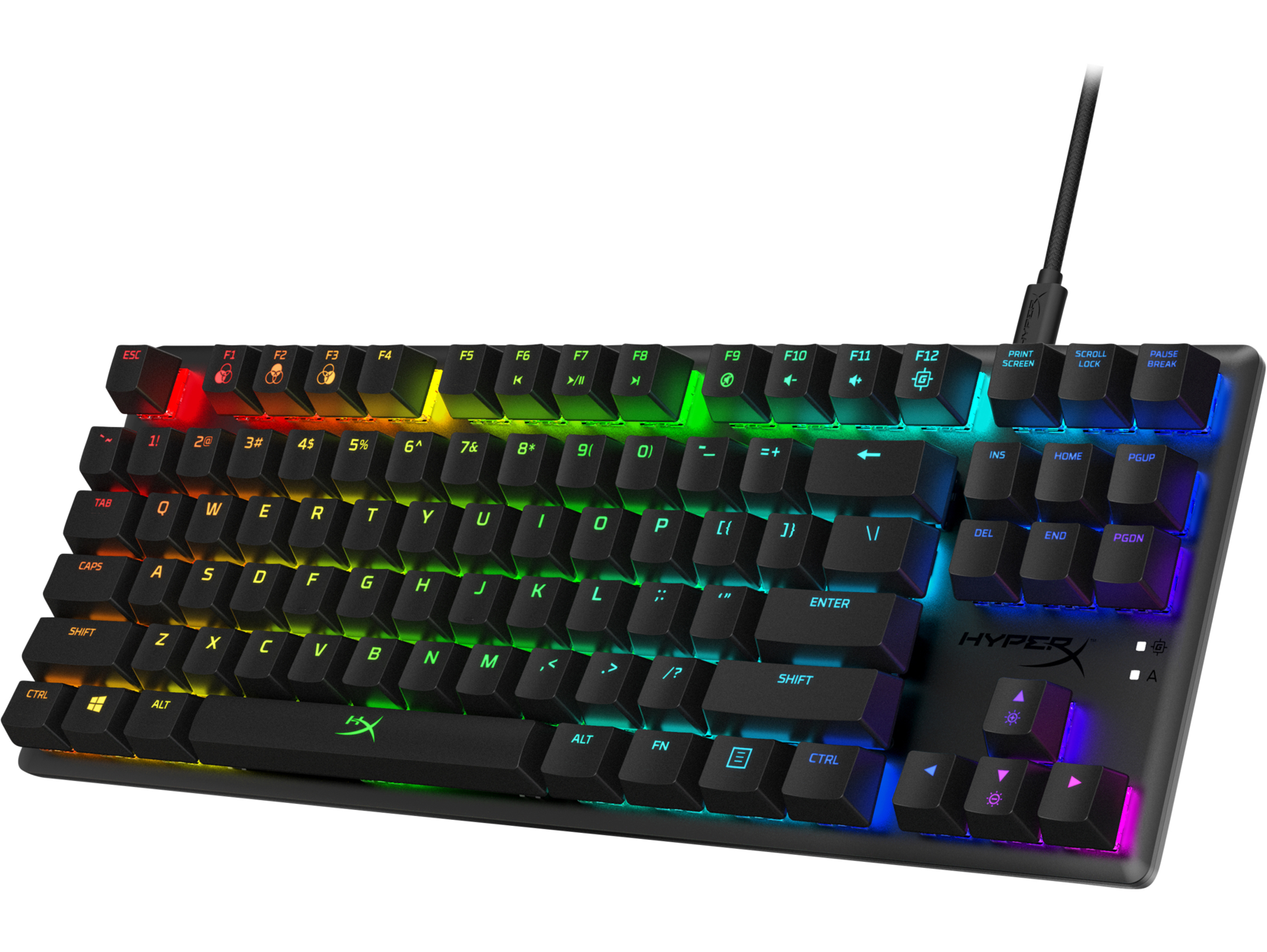HP HyperX Alloy Origins Core RGB Mechanical Gaming Keyboard (HX Red), Wired, USB-C Cable, Black - 4P5P3AA#ABA