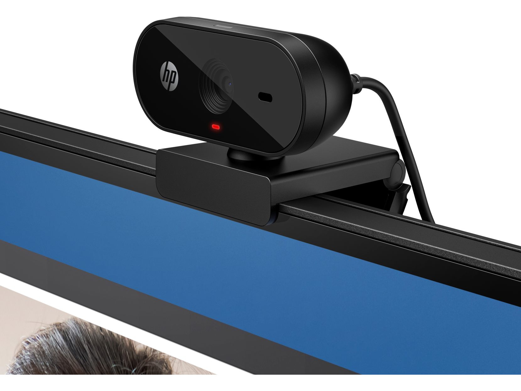HP 325 FHD USB-A Webcam, 59" Cable, Black - 53X27AA