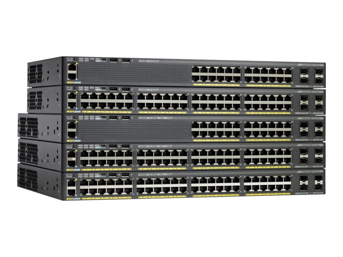 Cisco Catalyst 2960X-48FPD-L 48-Port Managed Ethernet Switch, 48 RJ-45 + 2 SFP+ Ports - WS-C2960X48FPDL (Certified Refurbished)