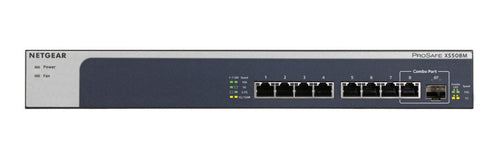 Netgear ProSafe 8-Port 10Gigabit/Multi-Gigabit Ethernet Unmanaged Switch, 7 Copper Ethernet Ports + 1 10G SFP XS508M-100NAS