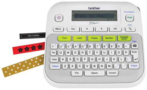 Brother P-Touch Easy-to-Use Label Maker, Monochrome, Thermal Transfer, LCD Screen, Desktop Mirror Printing - PT-D210