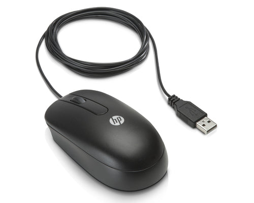 HP USB Laser Mouse, 1000 dpi, 2 Primary Buttons, Clickable Scroll Wheel, Black - QY778AT