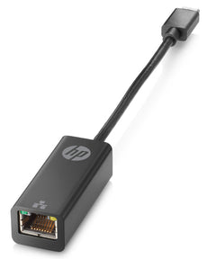 HP USB-C to RJ-45 Adapter, Type-C/RJ-45 Connector, Black - V7W66UT#ABA