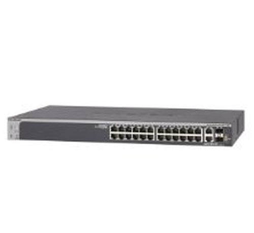 Netgear S3300-28X  28-Port Stackable Smart Switch, 24 x RJ-45 Ports, 4 x 10G Ports, 2 SFP+ Ports, Rack-mountable - GS728TX-100NES