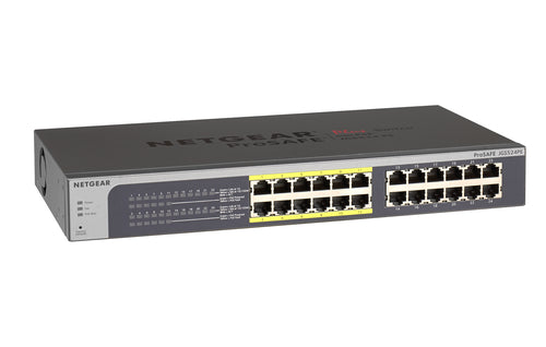 Netgear Prosafe Plus 24-Port  Smart Managed Gigabit PoE Switch, 12 x RJ-45 Ports, 12 x PoE Ports JGS524PE-100NAS