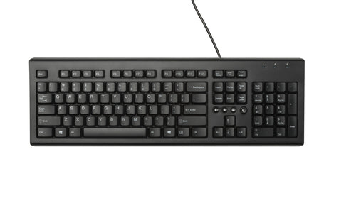 HP Classic Wired Keyboard, Multimedia Buttons, USB, Black - WZ972AA#ABA