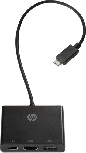 HP USB-C to Multi-port Hub, USB-C to USB-A, USB-C, and HDMI Hub for Notebooks - 1BG94AA#ABL