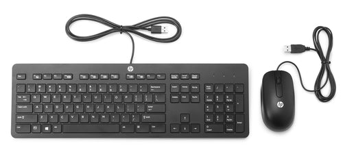 HP Slim USB Keyboard and Mouse, English, QWERTY, Symmetrical - T6T83UT#ABA