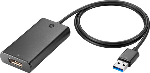 HP Ultra High Definition USB Graphics Adapter, DisplayPort/USB, Black - N2U81AT#ABA