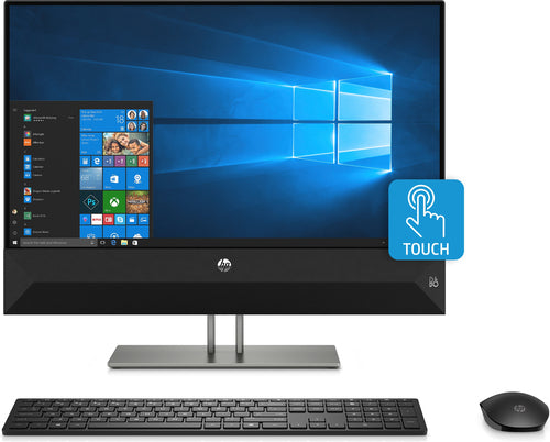 HP Pavilion 24-XA0020 23.8" Full HD (Touchscreen) All-in-One PC, AMD:R5-2600H, 3.25GHz, 8GB RAM, 2TB HDD, Windows 10 Home 64-Bit, Black - 4NM45AA#ABA