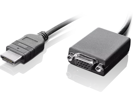Lenovo HDMI to VGA Monitor Adapter, Male/Female Connectors, Black - 4X91D96895