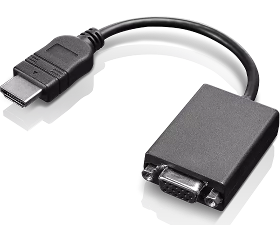Lenovo HDMI to VGA Monitor Adapter, Male/Female Connectors, Black - 4X91D96895
