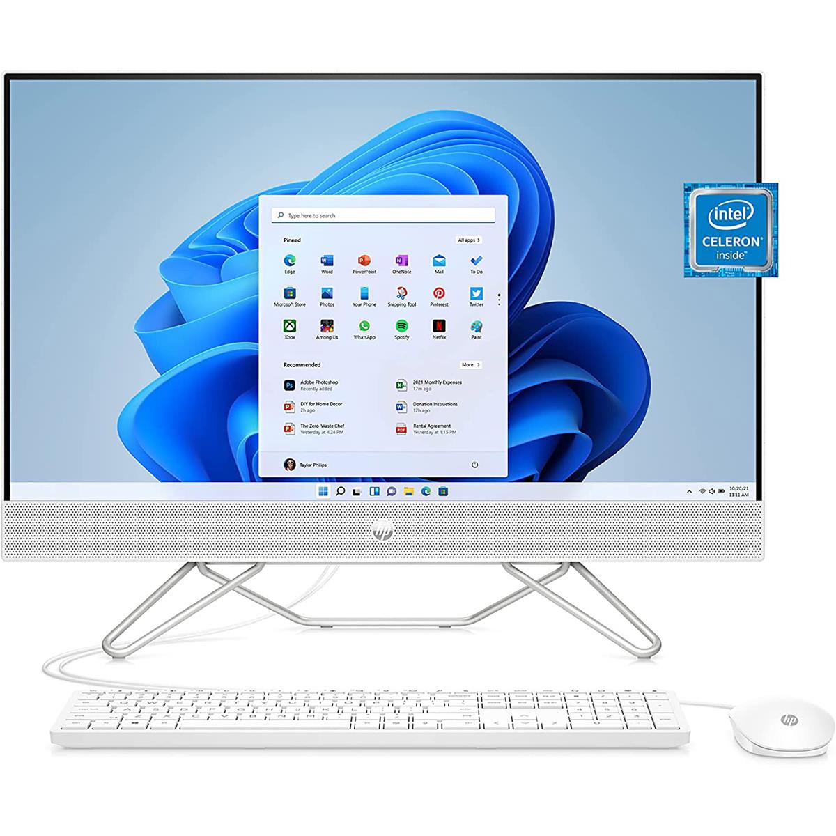 HP 24-cb0010 23.8" FHD All-in-One PC, Intel Celeron J4025 , 2.0GHz, 8GB RAM, 256GB SSD, Win11H - 577C3AA#ABA