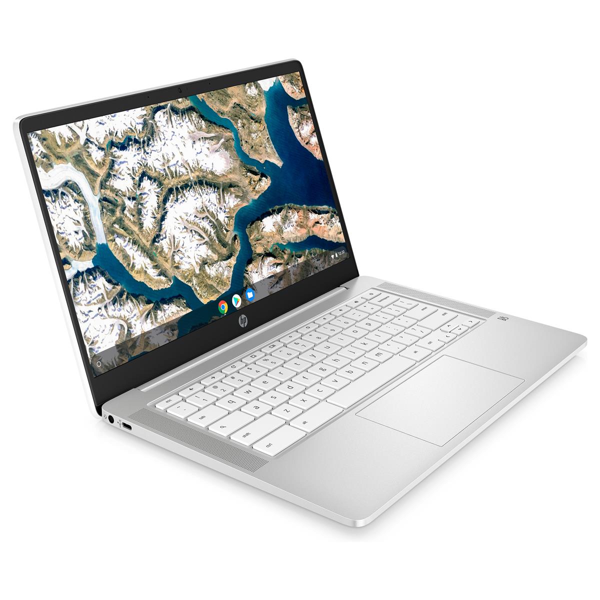 HP 14a-na0240nr 14" HD Chromebook, Intel Celeron N4120, 1.10GHz, 4GB RAM, 64GB eMMC, Chrome OS - 60F62UA#ABA