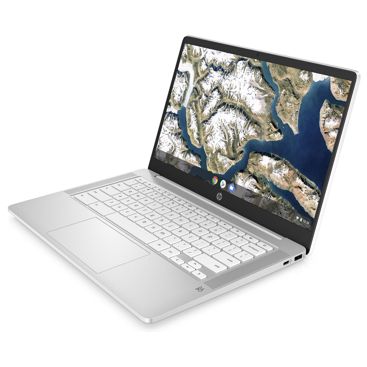 HP 14a-na0240nr 14" HD Chromebook, Intel Celeron N4120, 1.10GHz, 4GB RAM, 64GB eMMC, Chrome OS - 60F62UA#ABA