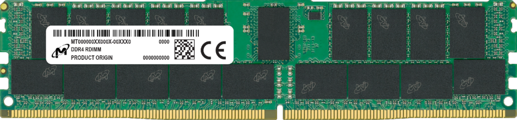 Micron 64GB DDR4-3200 ECC RDIMM RAM, 288-pin Memory Module - MTA36ASF8G72PZ-3G2E1