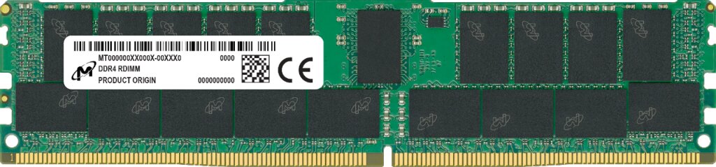Micron 16GB DDR4-2666 ECC RDIMM RAM, 288-pin Memory Module - MTA18ASF2G72PZ-2G6E1