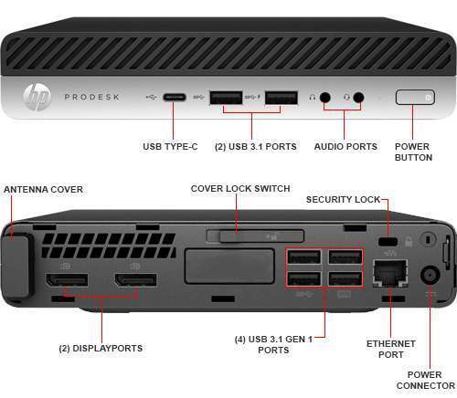 HP ProDesk 600-G3 Business PC Mini Intel G3930T 2.70GHz 4GB RAM 500GB SATA Windows 10 Pro