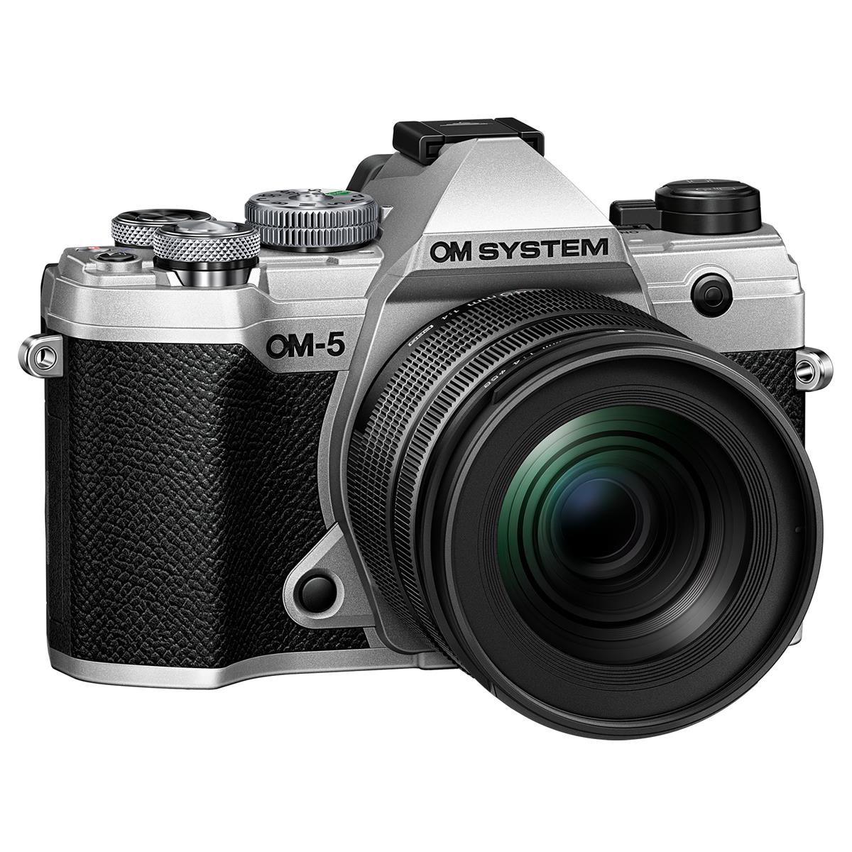 Olympus OM SYSTEM OM-5 Mirrorless Digital Camera with 12-45mm f/4.0 PRO Lens, Silver - V210022SU000