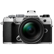 Olympus OM SYSTEM OM-5 Mirrorless Digital Camera with 12-45mm f/4.0 PRO Lens, Silver - V210022SU000