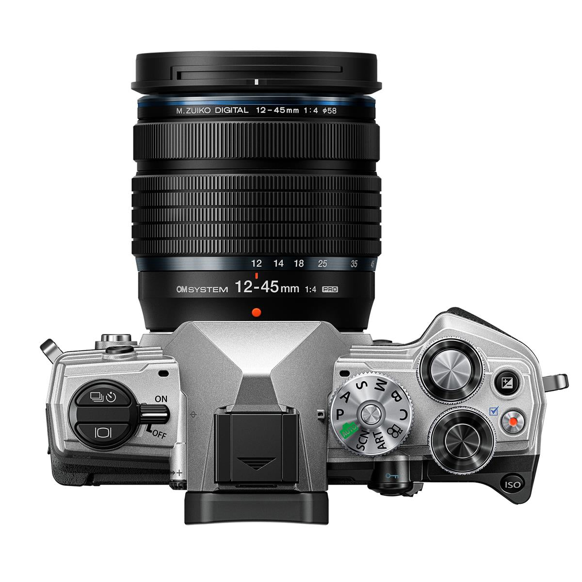 Olympus OM SYSTEM OM-5 Mirrorless Digital Camera with 12-45mm f/4.0 PRO Lens, Silver - V210022SU000