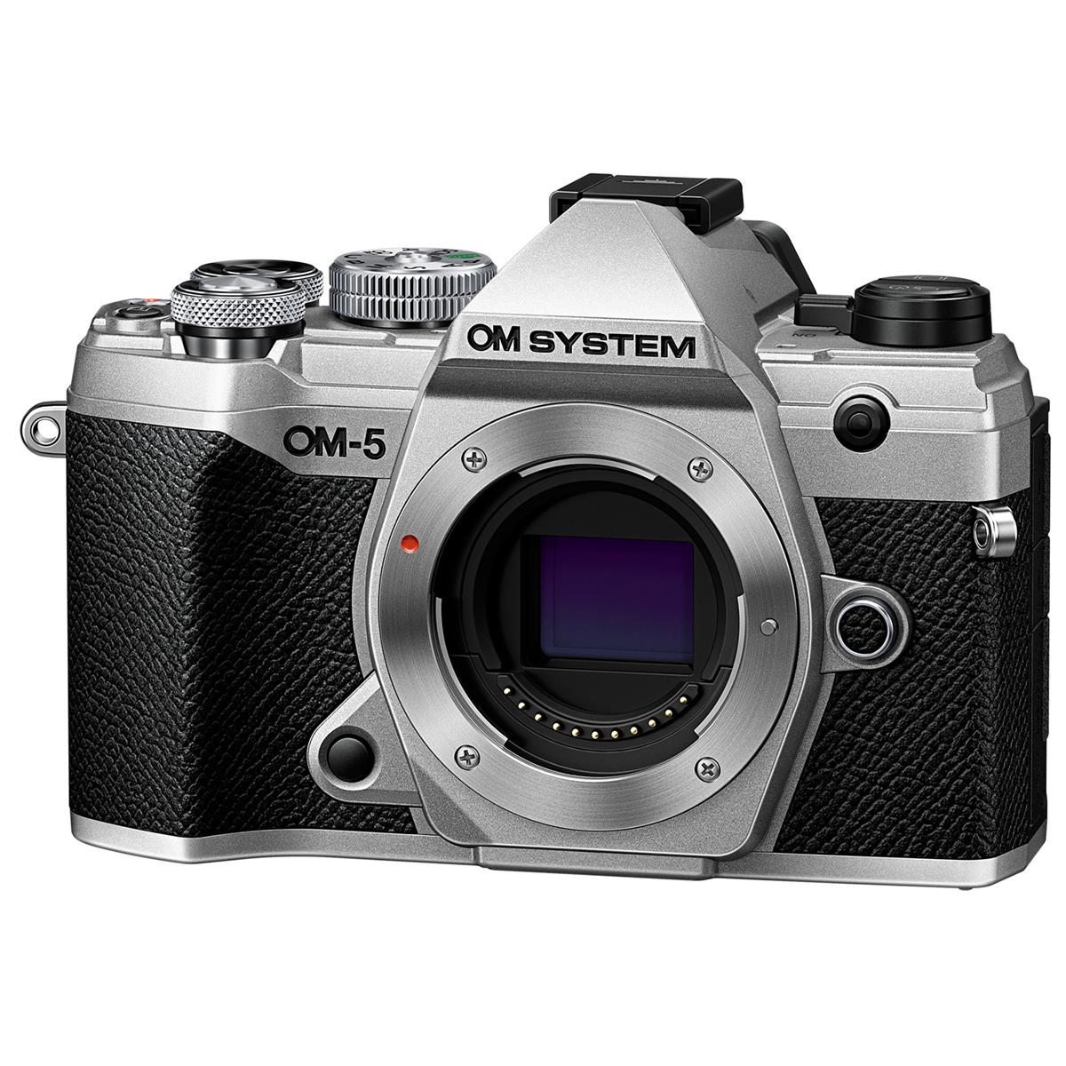 Olympus OM SYSTEM OM-5 Mirrorless Digital Camera with 12-45mm f/4.0 PRO Lens, Silver - V210022SU000