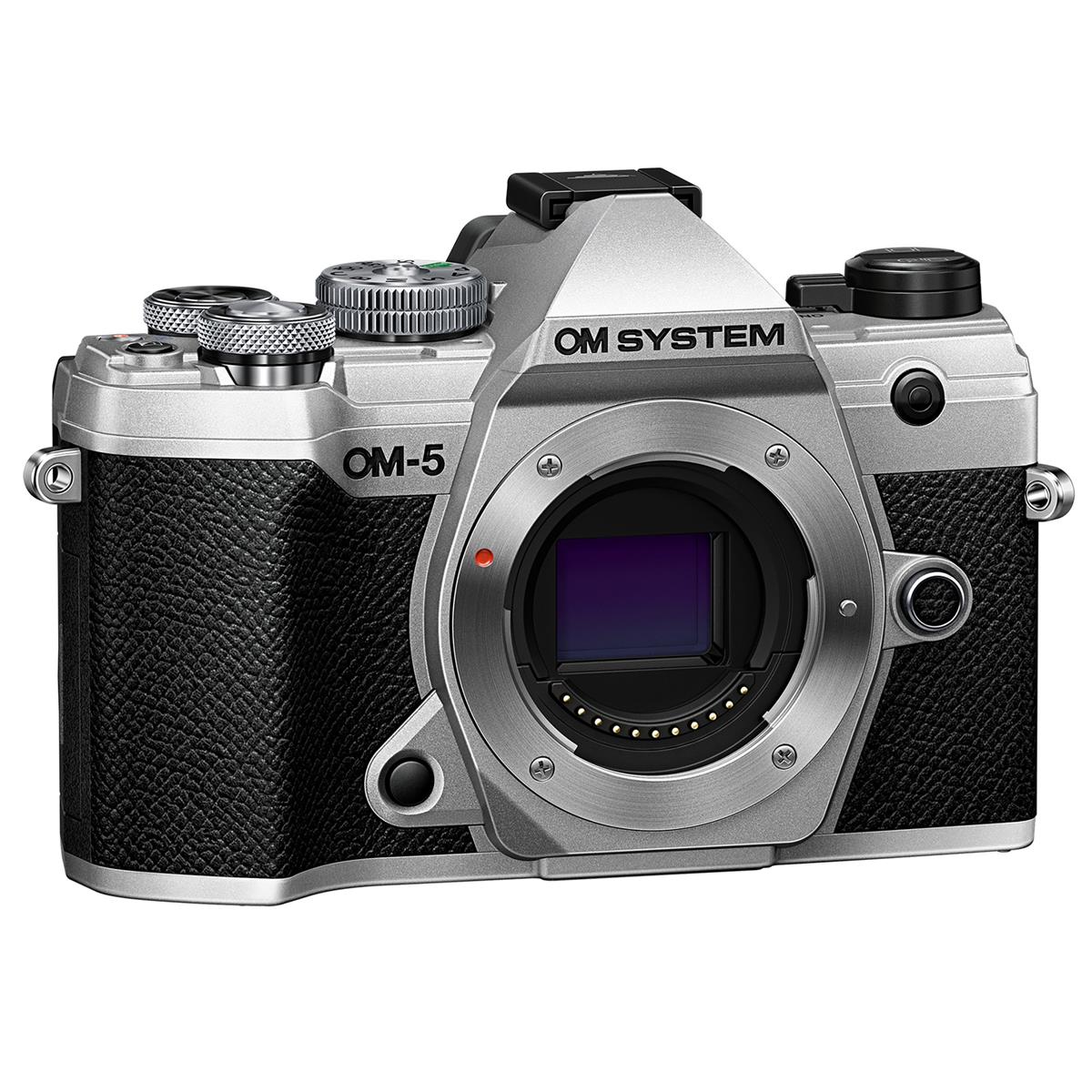 Olympus OM SYSTEM OM-5 Mirrorless Digital Camera with 12-45mm f/4.0 PRO Lens, Silver - V210022SU000
