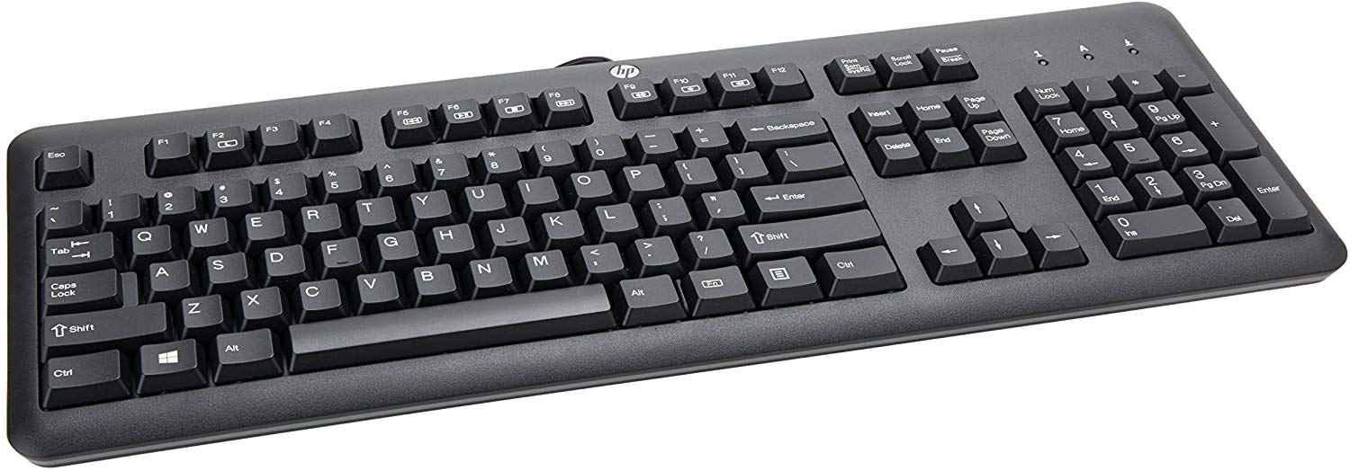HP USB Wired Keyboard for PC, Standard, Black - QY776AT#ABA