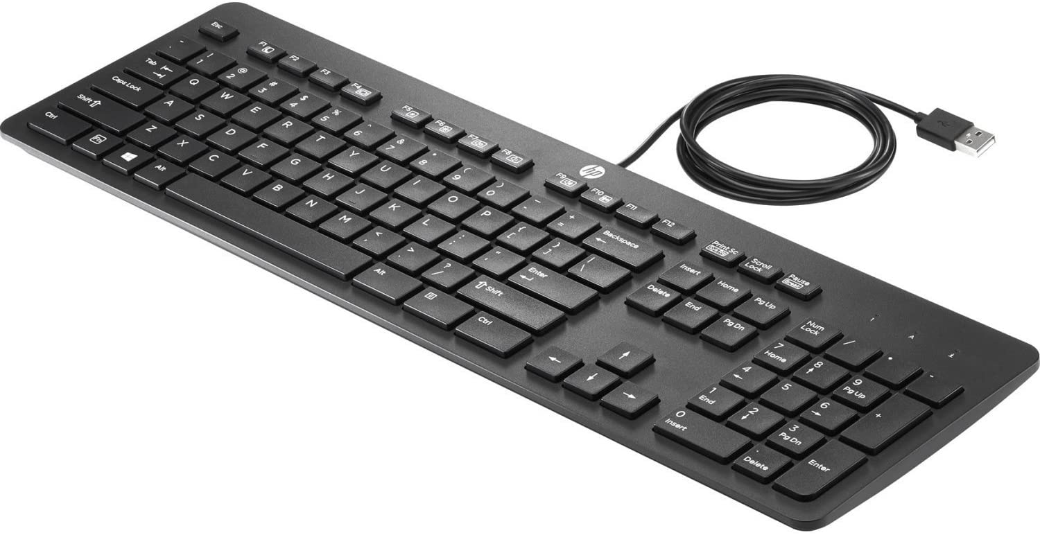 HP USB Business Slim Keyboard, Multi-OS compatibility, USB, Black - N3R87AT#ABA