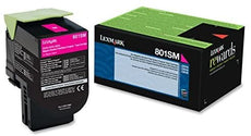 Lexmark 801SM Magenta Standard Yield Return Program Toner Cartridge, 2000 Pages Yield - 80C1SM0