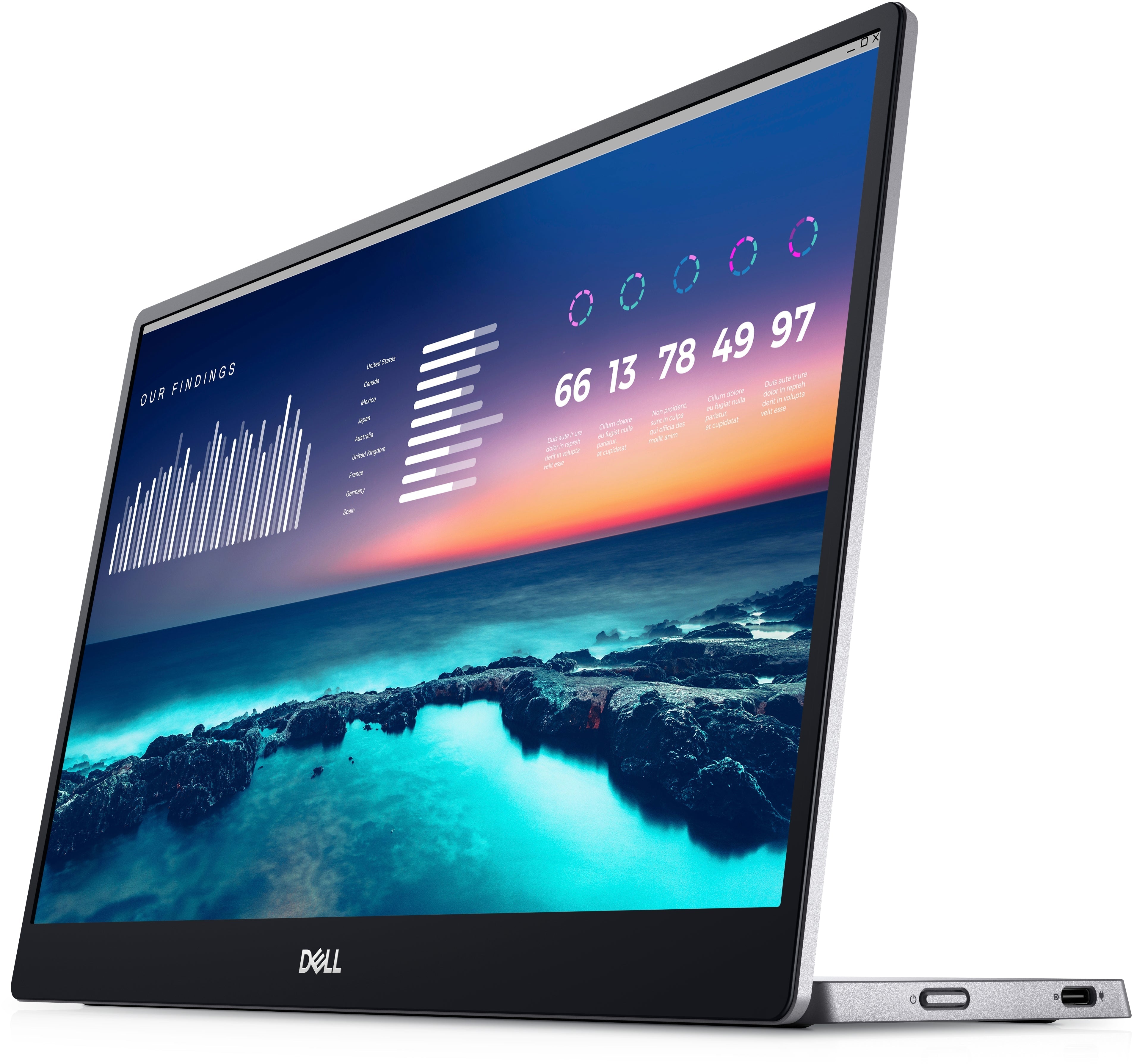 Dell C1422H 14" FHD Portable Monitor, 16:9, 6ms, 700:1-Contrast - DELL-C1422H (Refurbished)