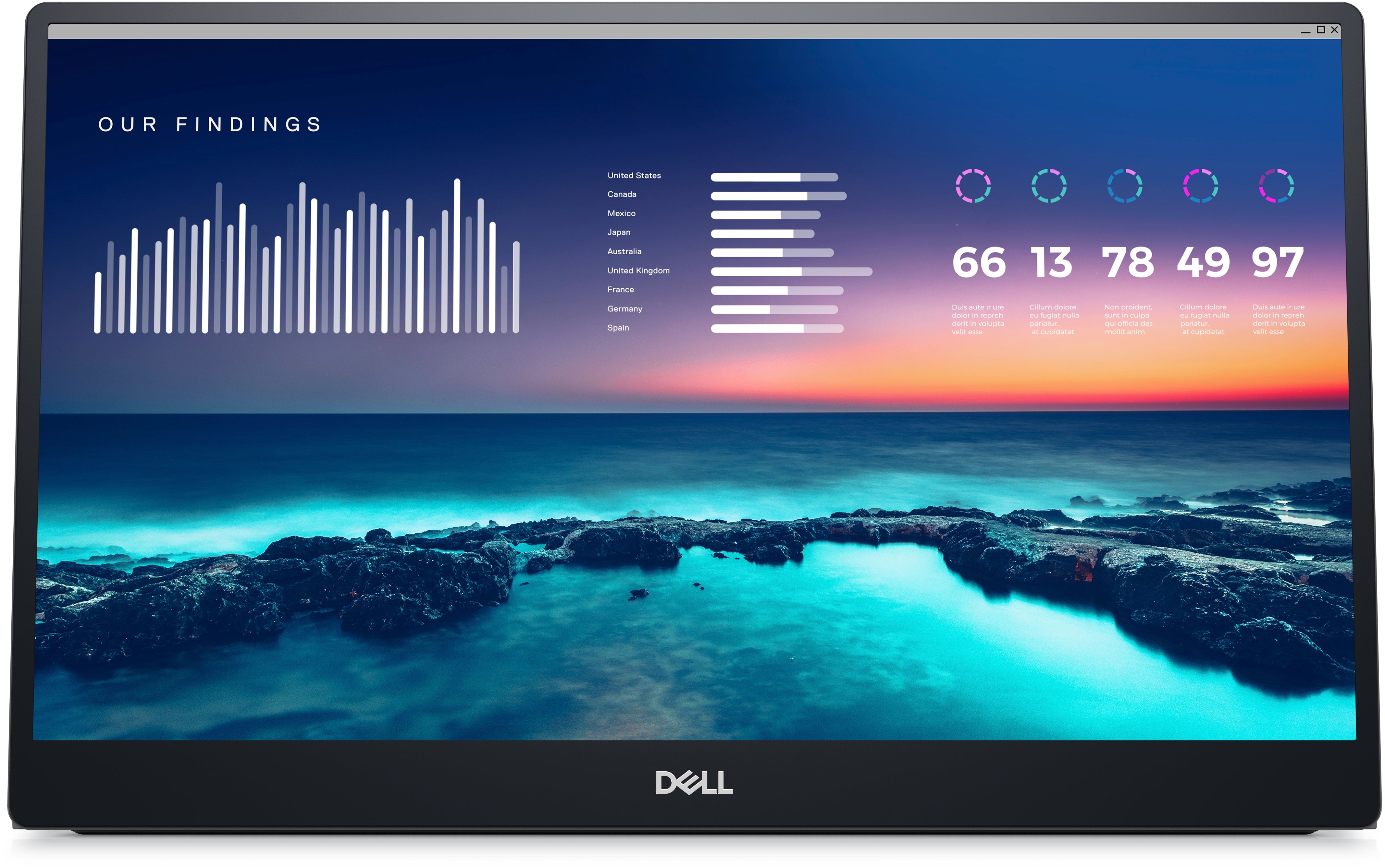 Dell C1422H 14" FHD Portable Monitor, 16:9, 6ms, 700:1-Contrast - DELL-C1422H (Refurbished)