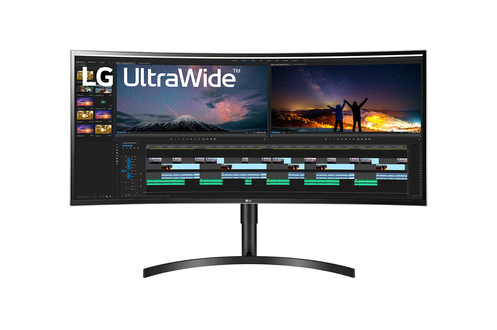 LG 38" UltraWide QHD+ LCD Curved Monitor, 21:9, 5ms, 1000:1-Contrast - 38BN75C-B