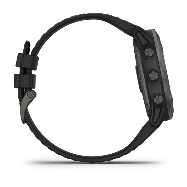 Garmin Fēnix 6X Pro Solar Edition GPS Smartwatch, 51mm, Round, Titanium Carbon Gray with Black Band - 010-02157-20