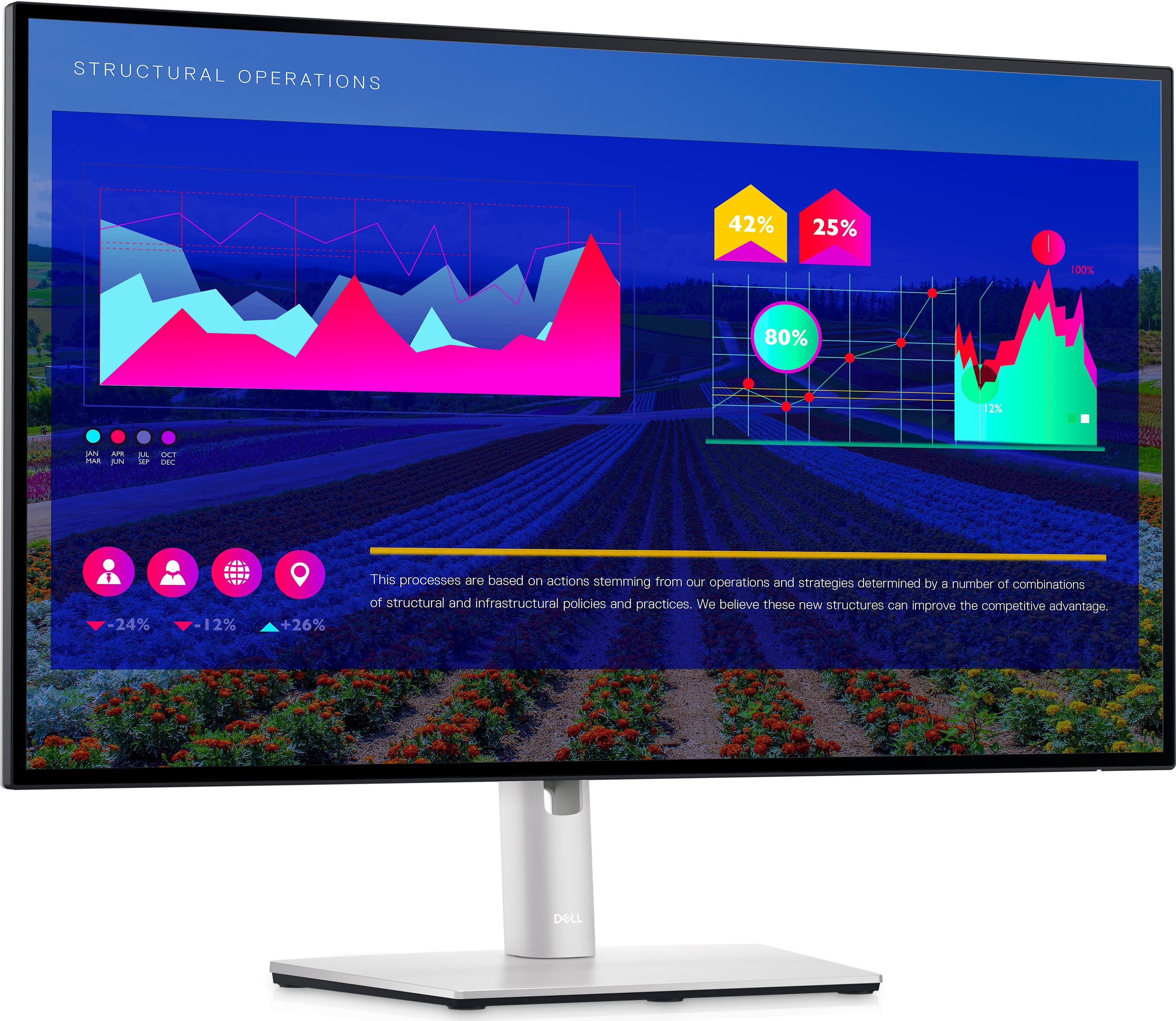 Dell UltraSharp 27" QHD LED Monitor, 5ms, 16:9, 1000:1-Contrast - DELL-U2722D