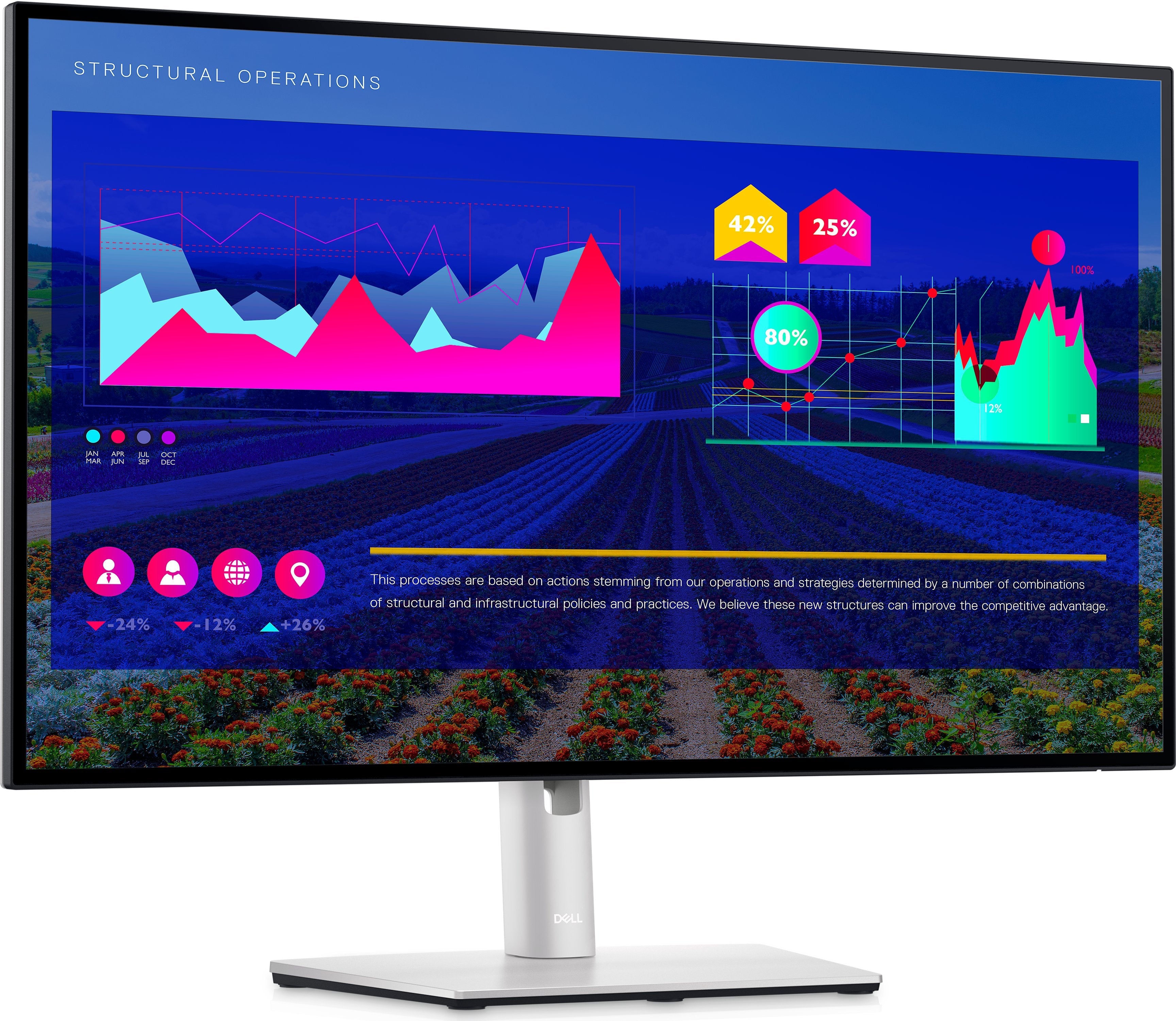 Dell UltraSharp 27" QHD LED Monitor, 5ms, 16:9, 1000:1-Contrast - DELL-U2722D (Refurbished)